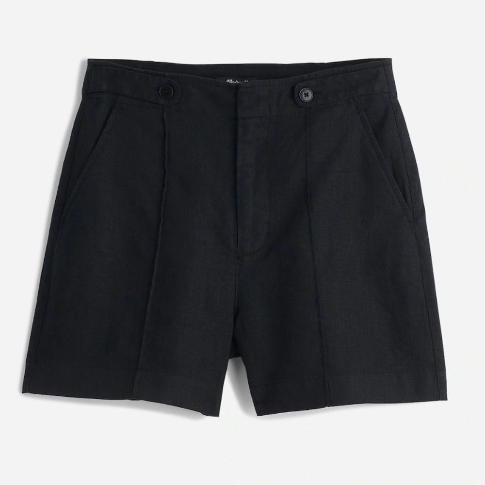 Madewell Clean Button Tab Linen Shorts
